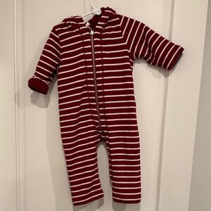 Hanna Andersson Kids Footie in Red and White Stripes